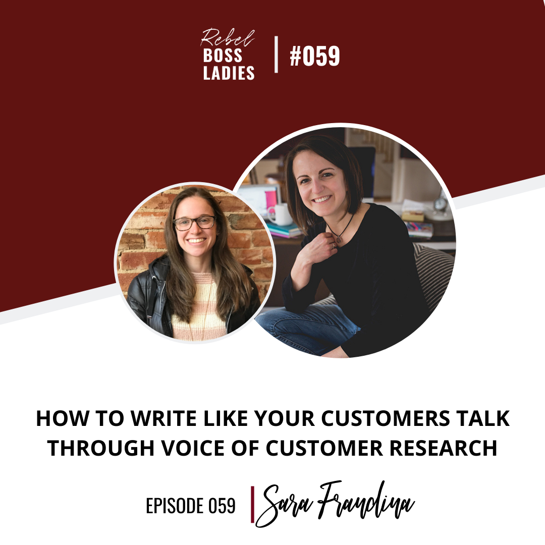 Podcast thumbnail - How to write like your customers talk through voice of customer research